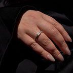 Statement rainbow moonstone and blue topaz ring | 925 Sterling Silver