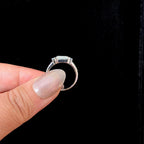 Statement rainbow moonstone and blue topaz ring | 925 Sterling Silver