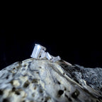 Statement rainbow moonstone & white topaz ring | 925 Sterling Silver