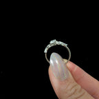 Statement rainbow moonstone & white topaz ring | 925 Sterling Silver
