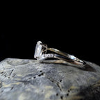 Elegant rainbow moonstone & blue topaz ring | 925 Sterling Silver