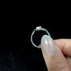 Elegant rainbow moonstone & blue topaz ring | 925 Sterling Silver