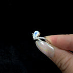 Elegant rainbow moonstone & blue topaz ring | 925 Sterling Silver