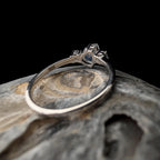 Pear rainbow moonstone and white topaz ring | 925 Sterling Silver