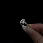 Elegant natural pink quartz and white topaz ring | 925 sterling silver