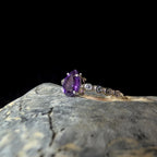 Statement amethyst and white topaz ring | 925 Sterling Silver