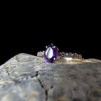 Statement amethyst and white topaz ring | 925 Sterling Silver