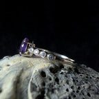 Statement amethyst and white topaz ring | 925 Sterling Silver
