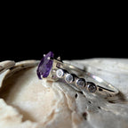 Statement amethyst and white topaz ring | 925 Sterling Silver
