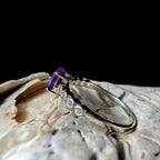Statement amethyst and white topaz ring | 925 Sterling Silver