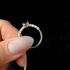 Statement amethyst and white topaz ring | 925 Sterling Silver