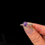 Statement amethyst and white topaz ring | 925 Sterling Silver