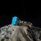 Statement turquoise and white topaz ring | 925 Sterling Silver