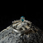 Statement turquoise and white topaz ring | 925 Sterling Silver