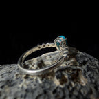 Statement turquoise and white topaz ring | 925 Sterling Silver