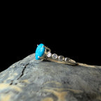 Statement turquoise and white topaz ring | 925 Sterling Silver