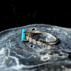 Statement turquoise and white topaz ring | 925 Sterling Silver