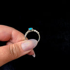 Statement turquoise and white topaz ring | 925 Sterling Silver