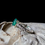 Statement green onyx and white topaz ring | 925 sterling silver