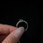 Statement green onyx and white topaz ring | 925 sterling silver
