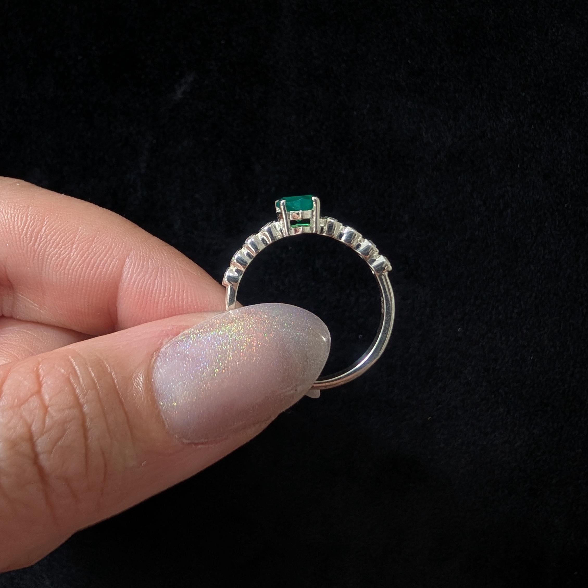 Statement green onyx and white topaz ring | 925 sterling silver