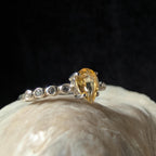 Statement citrine and white topaz ring | 925 Sterling Silver