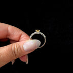 Statement citrine and white topaz ring | 925 Sterling Silver