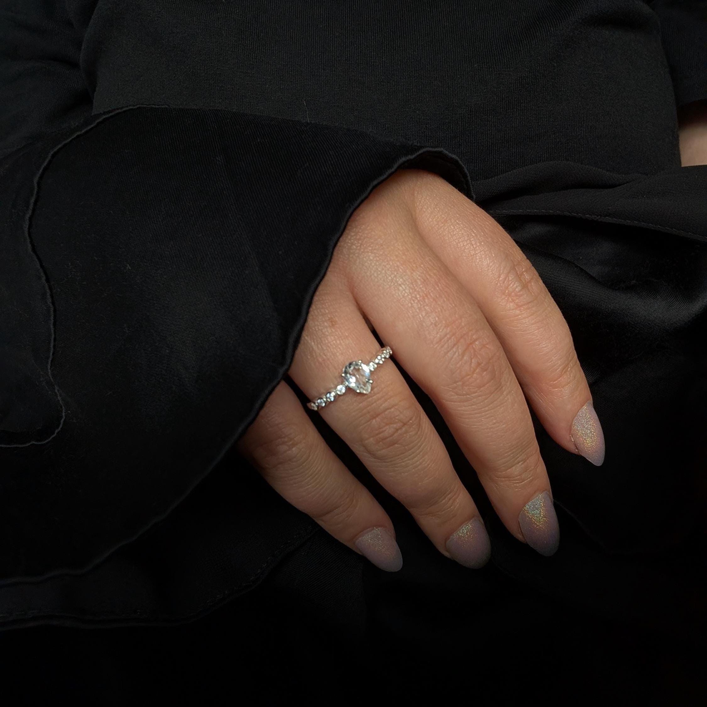 Statement white topaz ring | 925 Sterling Silver