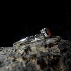 Statement garnet and white topaz ring | 925 Sterling Silver