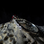 Statement garnet and white topaz ring | 925 Sterling Silver