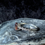 Statement garnet and white topaz ring | 925 Sterling Silver