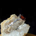 Statement garnet and white topaz ring | 925 Sterling Silver