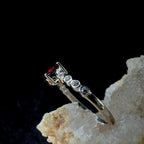 Statement garnet and white topaz ring | 925 Sterling Silver