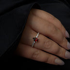 Statement garnet and white topaz ring | 925 Sterling Silver
