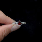 Statement garnet and white topaz ring | 925 Sterling Silver