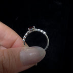 Statement garnet and white topaz ring | 925 Sterling Silver