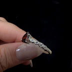 Statement garnet and white topaz ring | 925 Sterling Silver