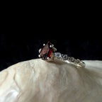 Statement garnet and white topaz ring | 925 Sterling Silver