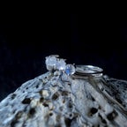 Crown rainbow moonstone ring | 925 Sterling Silver