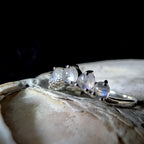 Crown rainbow moonstone ring | 925 Sterling Silver