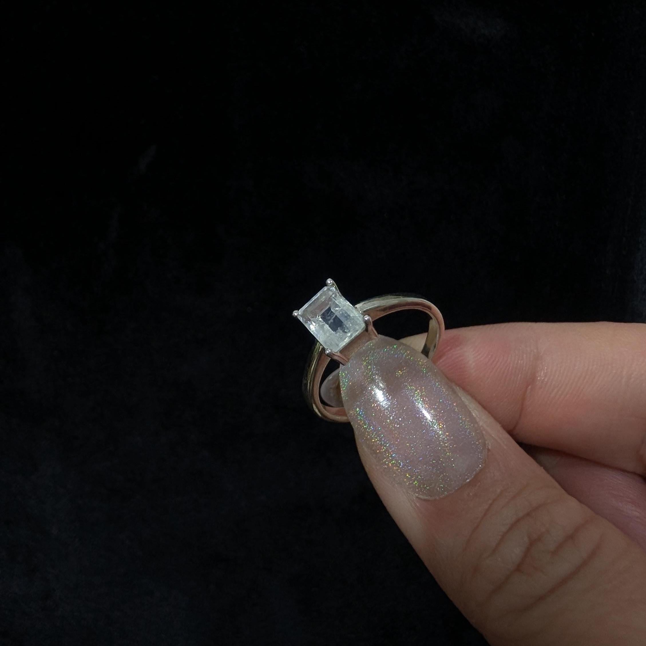Elegant rainbow moonstone ring | 925 Sterling Silver