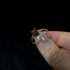 Elegant natural garnet rectangle ring | 925 Sterling Silver