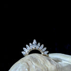 White topaz statement stacking enhancer ring | 925 Sterling Silver