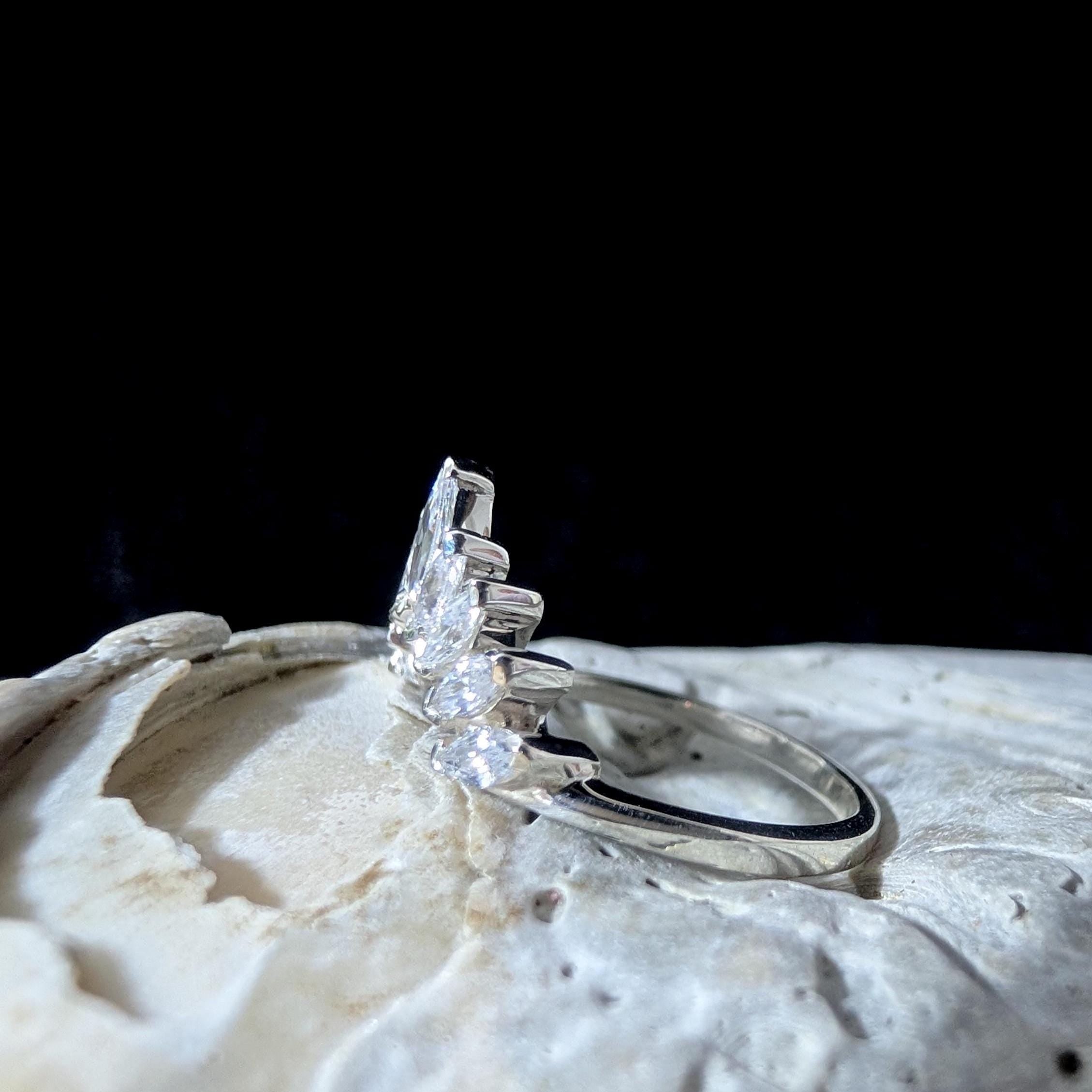 White topaz statement stacking enhancer ring | 925 Sterling Silver