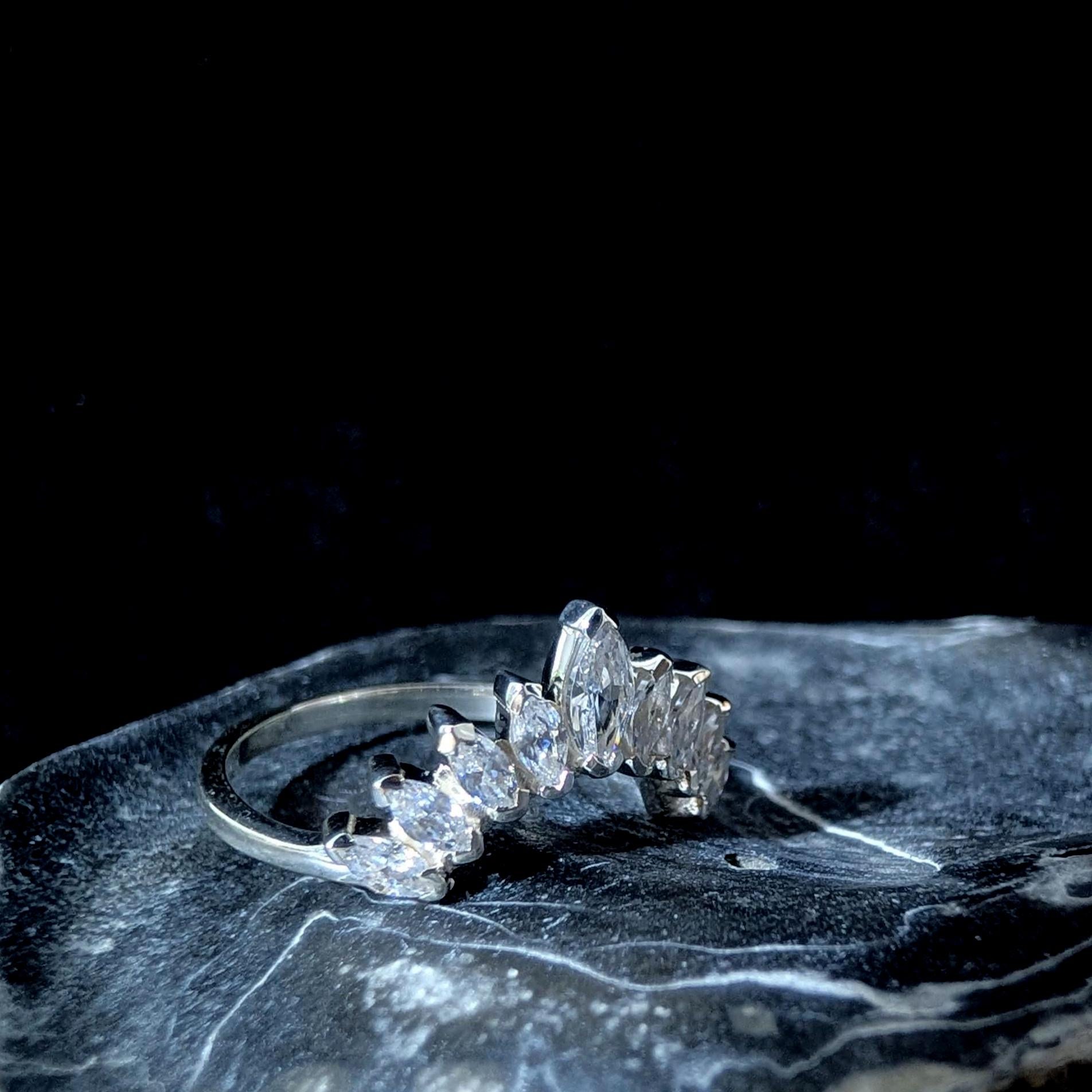 White topaz statement stacking enhancer ring | 925 Sterling Silver