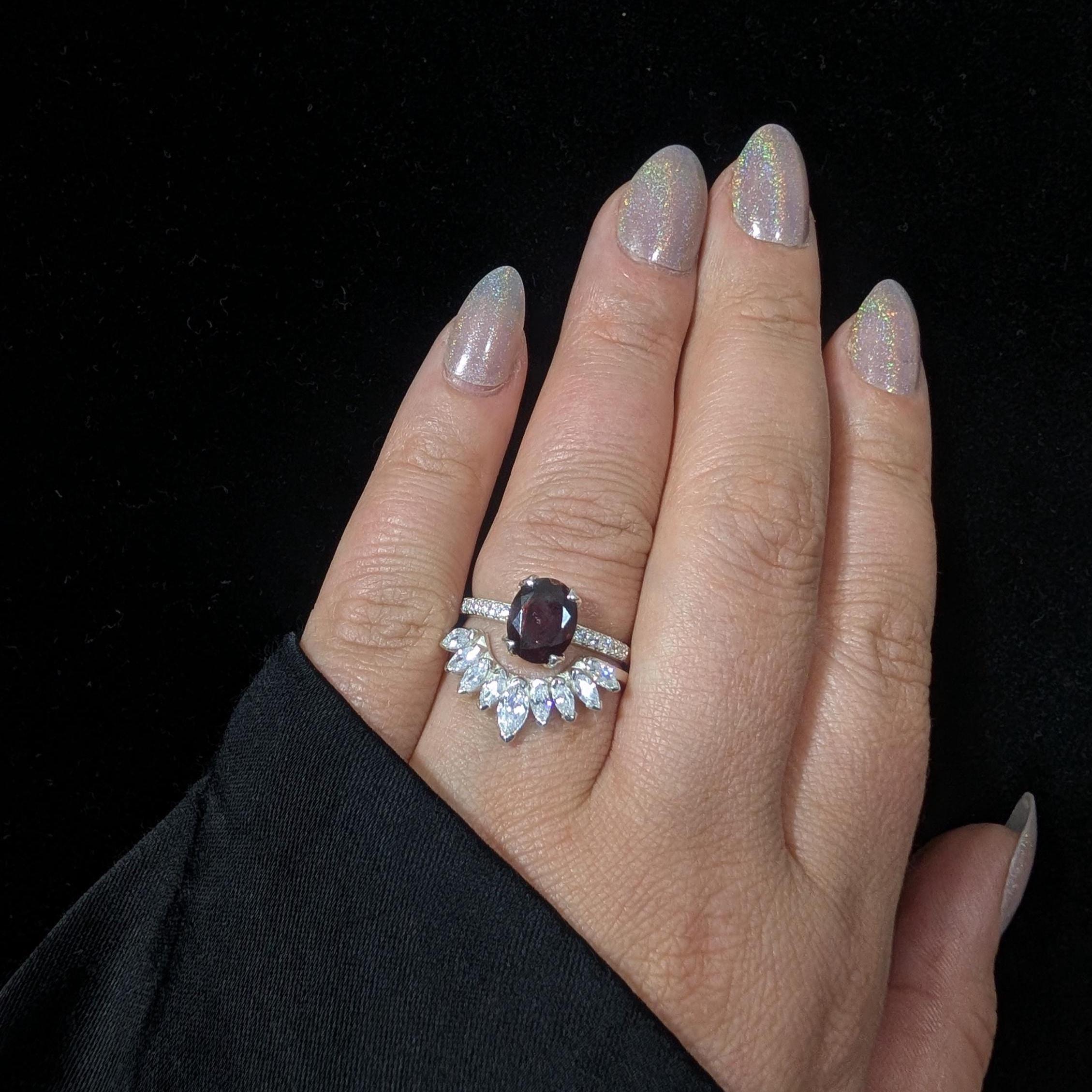 White topaz statement stacking enhancer ring | 925 Sterling Silver