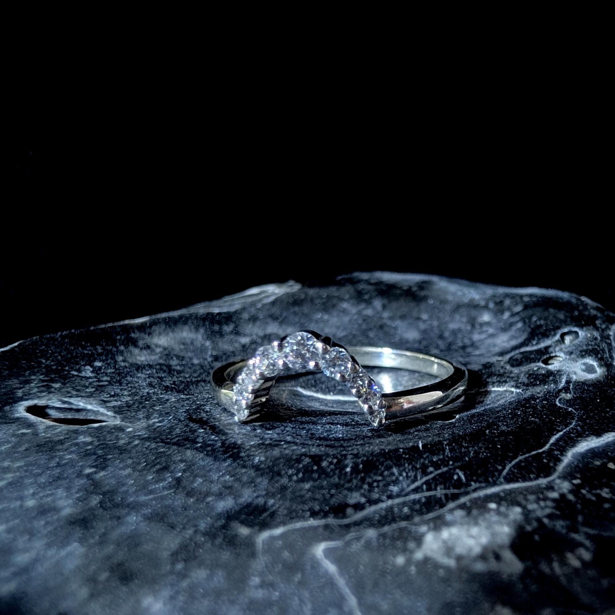 White topaz stacking enhancer ring | 925 Sterling Silver