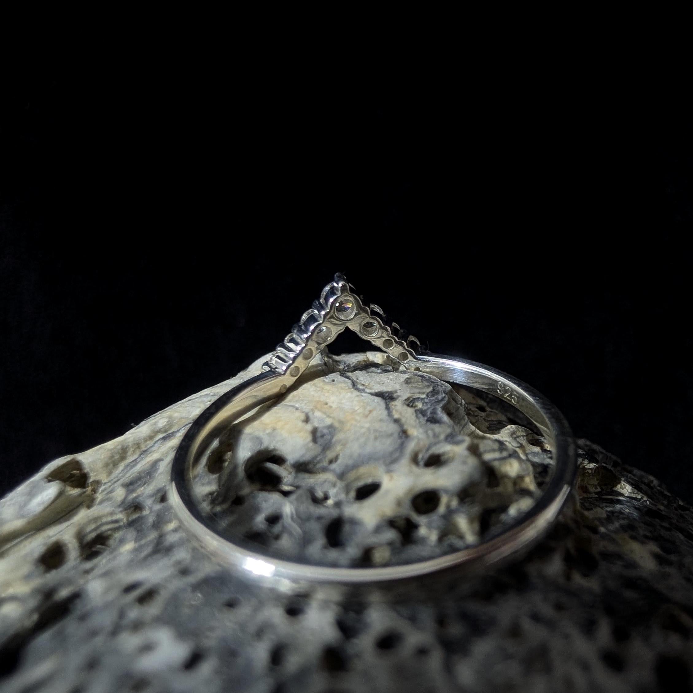 White topaz stacking enhancer ring | 925 Sterling Silver