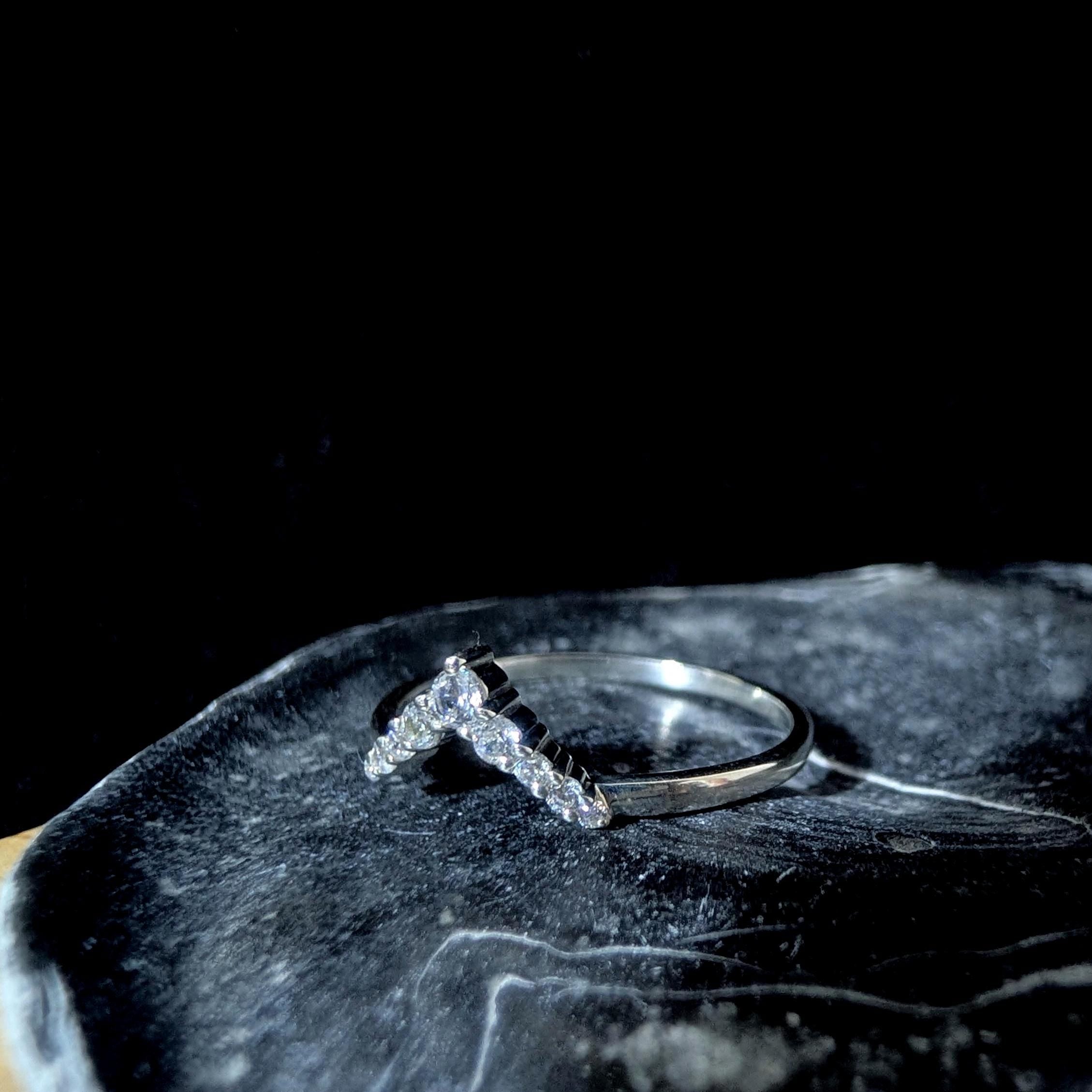 White topaz stacking enhancer ring | 925 Sterling Silver
