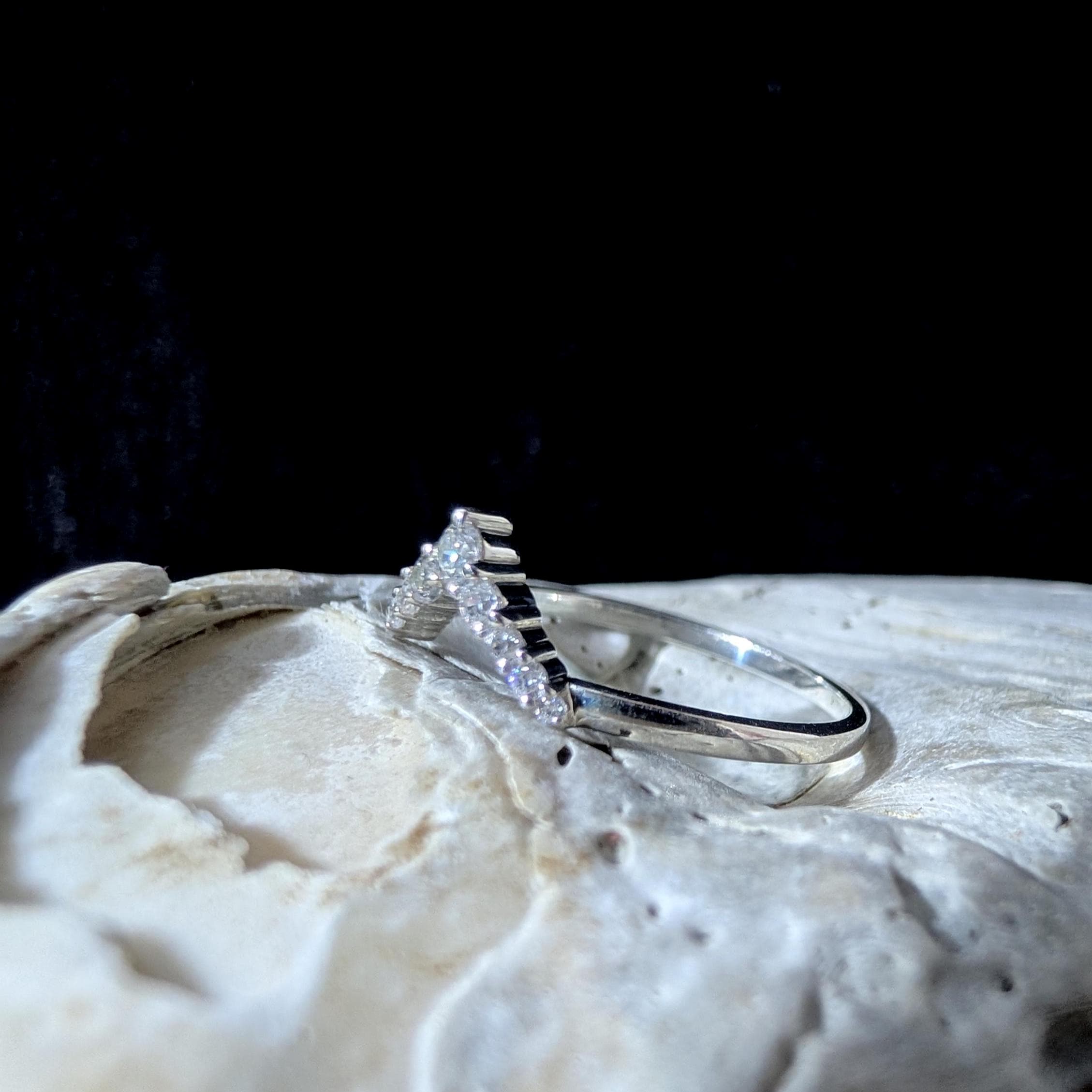 White topaz stacking enhancer ring | 925 Sterling Silver